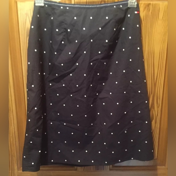 Tommy Hilfiger navy blue and white polka dot pencil skirt size 16 - Picture 2 of 11